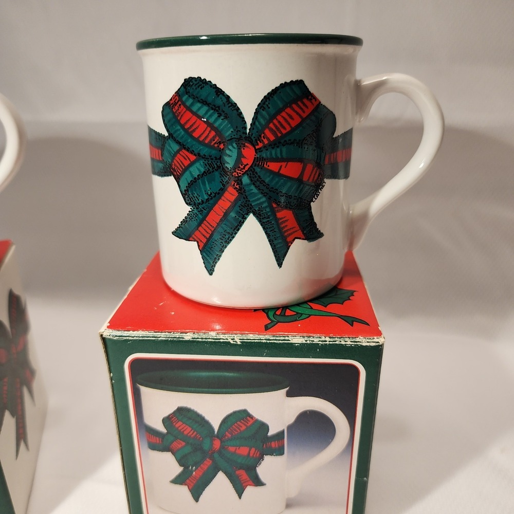 Christmas Set of 2 Potpourri Press Mugs New in the box 1988 Nostalgic - Picture 5 of 8